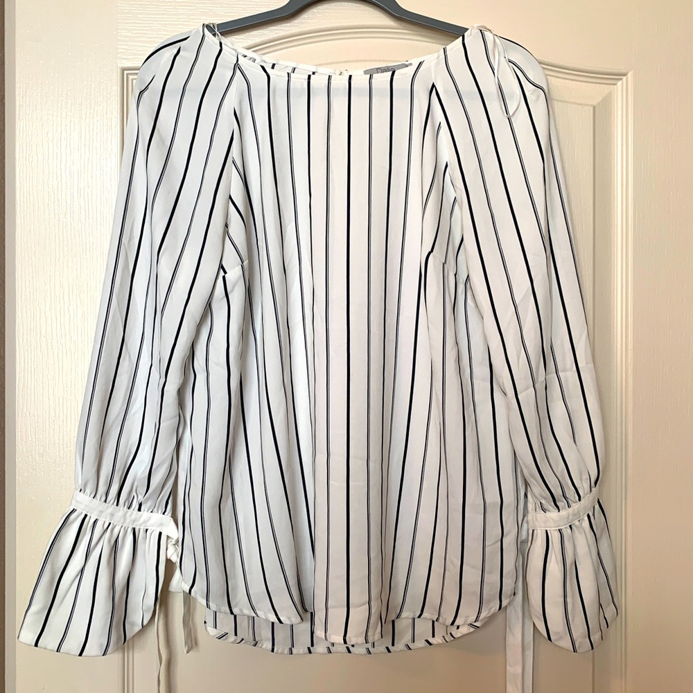 Striped, Elegant Business Casual Blouse